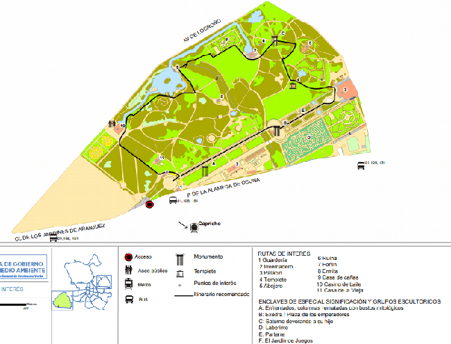 Mapa de El Parque del Capricho